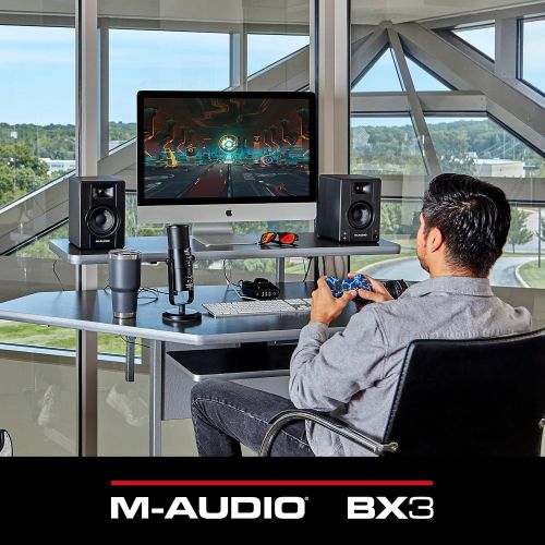  [아마존베스트]M-Audio BX3-120-Watt Powered Desktop Computer Speakers/Studio Monitors for Gaming, Music Production, Live Streaming and Podcasting (BX3 Pair)