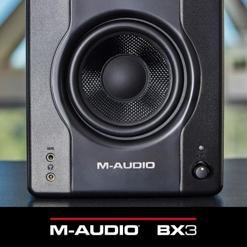  [아마존베스트]M-Audio BX3-120-Watt Powered Desktop Computer Speakers/Studio Monitors for Gaming, Music Production, Live Streaming and Podcasting (BX3 Pair)