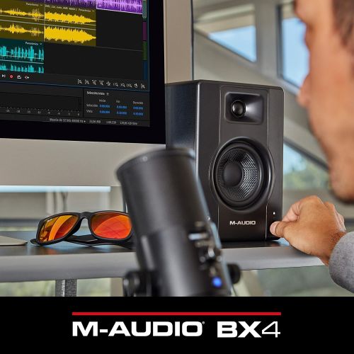  [아마존베스트]M-Audio BX4-120-Watt Powered Desktop Computer Speakers/Studio Monitors for Gaming, Music Production, Live Streaming and Podcasting (BX4 Pair)