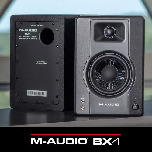  [아마존베스트]M-Audio BX4-120-Watt Powered Desktop Computer Speakers/Studio Monitors for Gaming, Music Production, Live Streaming and Podcasting (BX4 Pair)