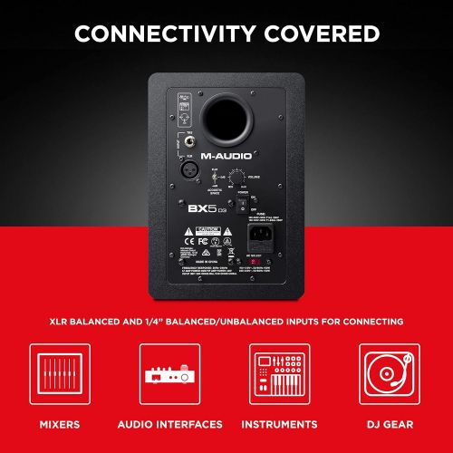  [아마존베스트]M-Audio BX5 D3 | Compact 2-Way 5 Active Studio Monitor Speaker for Music Production and Mixing With Onboard Acoustic Space Control, 1 piece