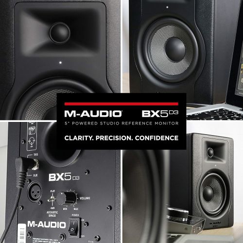  [아마존베스트]M-Audio BX5 D3 | Compact 2-Way 5 Active Studio Monitor Speaker for Music Production and Mixing With Onboard Acoustic Space Control, 1 piece