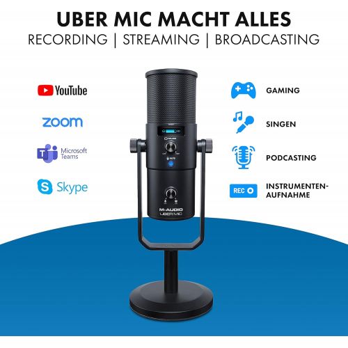  [아마존베스트]M-Audio Uber Mic - Professional USB Microphone with changeable directional pattern for YouTube, Podcast, Gaming and Music Production