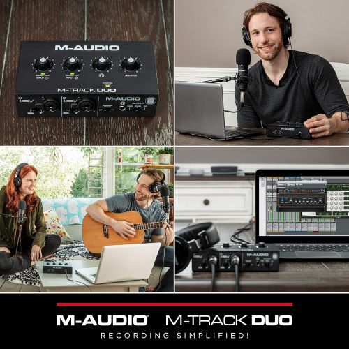  [아마존베스트]M-Audio M-Track - USB audio interface for recording, streaming and podcasting, with dual XLR, line & DI inputs, software package included.
