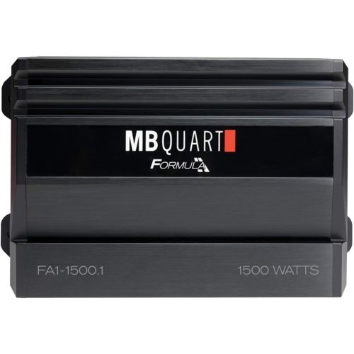  MB Quart FA1-1500.1 Mono Channel Car Audio Amplifier (Black) - Class SQ Amp, 1500-Watt, 1 Ohm Stable, Variable Electronic Crossover, LED System Protection, Heavy Duty Connections,