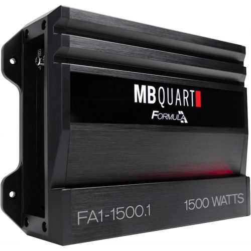  MB Quart FA1-1500.1 Mono Channel Car Audio Amplifier (Black) - Class SQ Amp, 1500-Watt, 1 Ohm Stable, Variable Electronic Crossover, LED System Protection, Heavy Duty Connections,