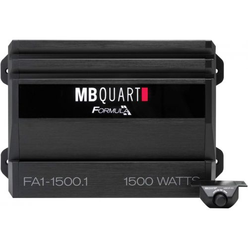  MB Quart FA1-1500.1 Mono Channel Car Audio Amplifier (Black) - Class SQ Amp, 1500-Watt, 1 Ohm Stable, Variable Electronic Crossover, LED System Protection, Heavy Duty Connections,