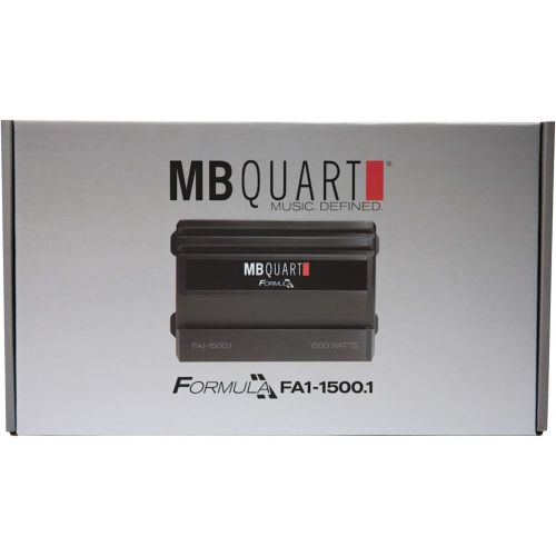  MB Quart FA1-1500.1 Mono Channel Car Audio Amplifier (Black) - Class SQ Amp, 1500-Watt, 1 Ohm Stable, Variable Electronic Crossover, LED System Protection, Heavy Duty Connections,