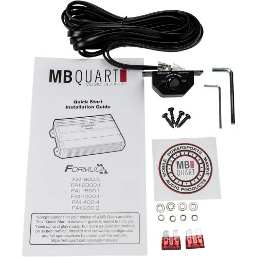  MB Quart FA1-1500.1 Mono Channel Car Audio Amplifier (Black) - Class SQ Amp, 1500-Watt, 1 Ohm Stable, Variable Electronic Crossover, LED System Protection, Heavy Duty Connections,