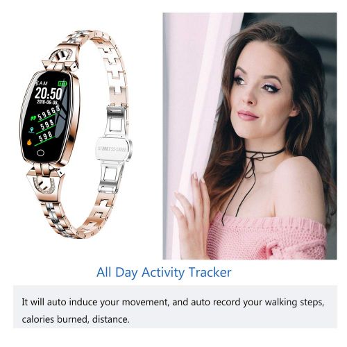  MBHB Females Smart Watch, Exquisite Fitness Tracker, Blood Pressure/Heart Rate/Sleep Monitor for Women, Silver