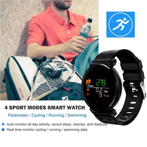  MBHB Fitness Tracker, Swimming Watch with SpO2 / Heart Rate/Sleep / Blood Pressure Monitor for Teenager and Adult, Black