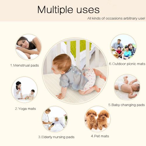  MBJERRY Waterproof Changing Pads Portable - Breathable Leak Proof Mattress Pad Protector Baby Changing Mat for Toddler, Kids Pack of 3 (M (27.5 x 19.7 Inch))