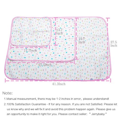  MBJERRY Waterproof Changing Pads Portable - Breathable Leak Proof Mattress Pad Protector Baby Changing Mat for Toddler, Kids Pack of 3 (M (27.5 x 19.7 Inch))