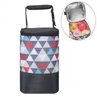 [아마존베스트]MBJERRY Insulated Baby Bottle Tote Bags - Size Upgrade Breastmilk Storage Bag Multipurpose Baby Bottle Cooler Bag (Colored Triangle, Fits up to 4 Large 8 Oz. Bottles)