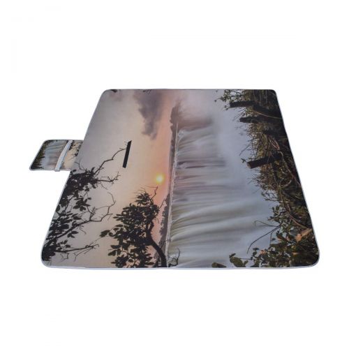  MBVFD Landscape Sunset at Victoria Falls Picnic Mat 57（144cm） x59 (150cm Picnic Blanket Beach Mat with Waterproof for Kids Picnic Beaches and Outdoor Folded Bag