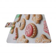 MBVFD Set of Cute Gingerbread Cookie Picnic Mat 57（144cm） x59 (150cm Picnic Blanket Beach Mat with Waterproof for Kids Picnic Beaches and Outdoor Folded Bag