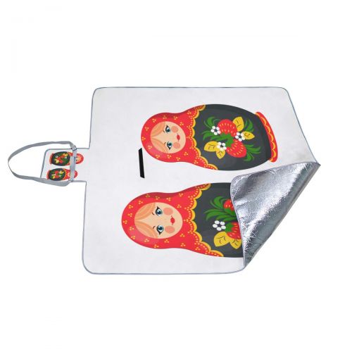  MBVFD Set of Russian Nesting Dolls Picnic Mat 57（144cm） x59 (150cm Picnic Blanket Beach Mat with Waterproof for Kids Picnic Beaches and Outdoor Folded Bag