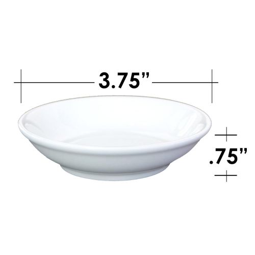  MBW NW Brands Ceramic Side Sauce Dish and Pan Scraper, 3.75 Inch, 3 Ounce, Bone White, 12-Pack