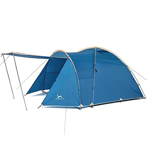  MC 4 Person Tent Camping Tent Easy Set Up Double Layer with Porch Large for 4-5 Person Family Camping