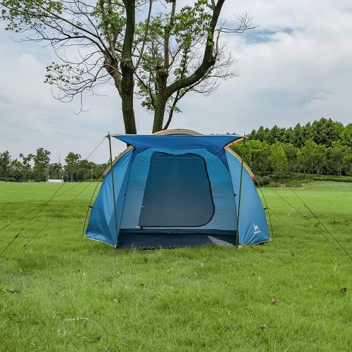  MC 4 Person Tent Camping Tent Easy Set Up Double Layer with Porch Large for 4-5 Person Family Camping