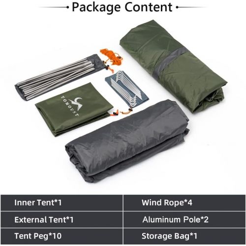  MC Backpacking Tent 1-2 Person Waterproof Lightweight Double Layer Free-Standing Aluminum Pole for Outdoor Camping Hiking 4 Season