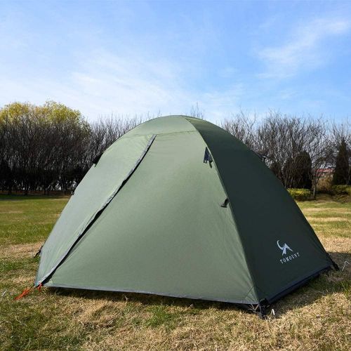  MC Backpacking Tent 1-2 Person Waterproof Lightweight Double Layer Free-Standing Aluminum Pole for Outdoor Camping Hiking 4 Season