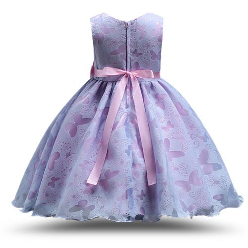  MCERMR Little Girls Dress Butterflies Printed Princess Dress Lovely Tutu Dress