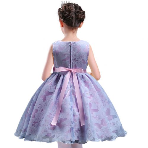  MCERMR Little Girls Dress Butterflies Printed Princess Dress Lovely Tutu Dress