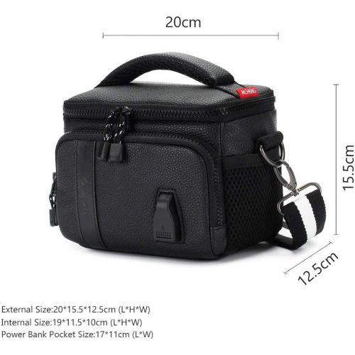  MCHENG Shock Resistant Camera Bag with Convenient USB Charging Port Crossbody Digital Camera Case for Canon EOS 77D / Nikon D5600 COOLPIX B700 / Panasonic LUMIX G9 / Olympus OM-D E