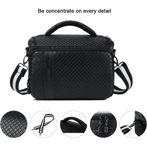  MCHENG Camera Bag, Compact Camera Case with Adjustable Shoulder for Canon, Nikon, Sony, Olympus,Panasonic SLR/DSLR Camera and Accesories