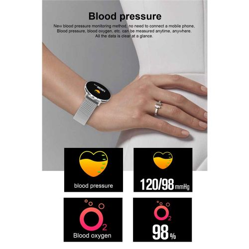  MCJL Smart Watch,Bluetooth Smart Watch Waterproof IP68 Fitness Tracker Watch with Heart Rate Monitor Pedometer Sleep Monitor Stopwatch SMS Call Notification Remote Camera Music,Sil