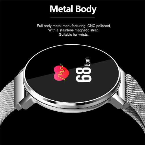  MCJL Smart Watch,Bluetooth Smart Watch Waterproof IP68 Fitness Tracker Watch with Heart Rate Monitor Pedometer Sleep Monitor Stopwatch SMS Call Notification Remote Camera Music,Sil