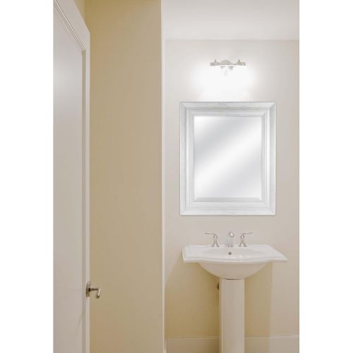  MCS 18 by 24 inch Scoop Mirror, 23.5 by 29.5 inch Outside Dimension, White Wash Finish 20547, 23.5 x 29.5 Inch,