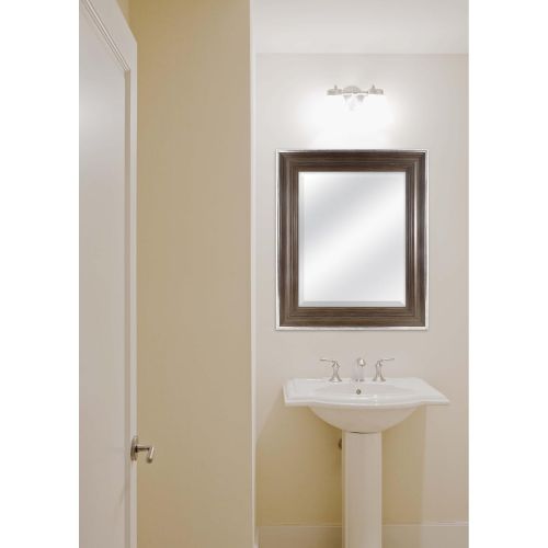  MCS 18 by 24 inch Scoop Mirror, 23.5 by 29.5 inch Outside Dimension, White Wash Finish 20547, 23.5 x 29.5 Inch,