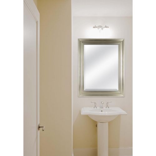  MCS 18 by 24 inch Scoop Mirror, 23.5 by 29.5 inch Outside Dimension, White Wash Finish 20547, 23.5 x 29.5 Inch,