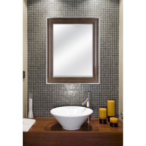  MCS 18 by 24 inch Scoop Mirror, 23.5 by 29.5 inch Outside Dimension, White Wash Finish 20547, 23.5 x 29.5 Inch,