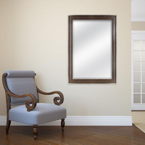  MCS 18 by 24 inch Scoop Mirror, 23.5 by 29.5 inch Outside Dimension, White Wash Finish 20547, 23.5 x 29.5 Inch,