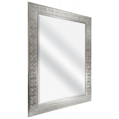  MCS 22 x 28 Inch Stamped Medallion Wall Mirror, 28x34 Inch Overall Size, 22 x 28, Bronze