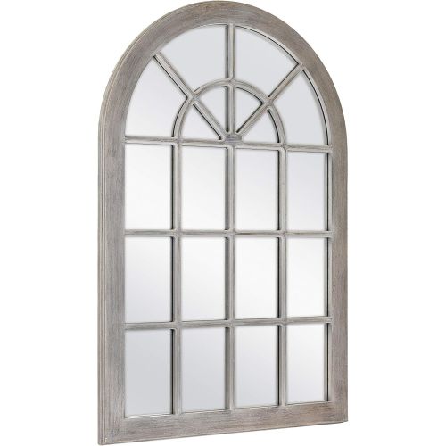  MCS Countryside Arched Windowpane Wall, Gray, 24x36 Inch Overall Size Mirror,