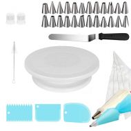 MCUK 42 in 1 Cake Decorating Kits Supplies, 35 Piping Tips, 13 Large Icing Sets, 2 Silicone Pastry Bags, 3 Couplers and 1 Flower Nail Decoration Kits Baking Accessories Tools for C