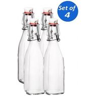 MCtraddy Bormioli Rocco Swing Top Glass Bottles, 8.5 Ounce - Set of 4