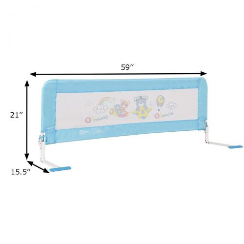  Toddler Bed Rail Safety Guard Children 59 Blue Breathable Steel Mesh Bed Assisting Rails MD Group
