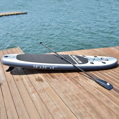  MD Group SUP Board Stand Up Paddle 10-Feet Inflatable EVA & Aluminum Paddle w 3 Fins