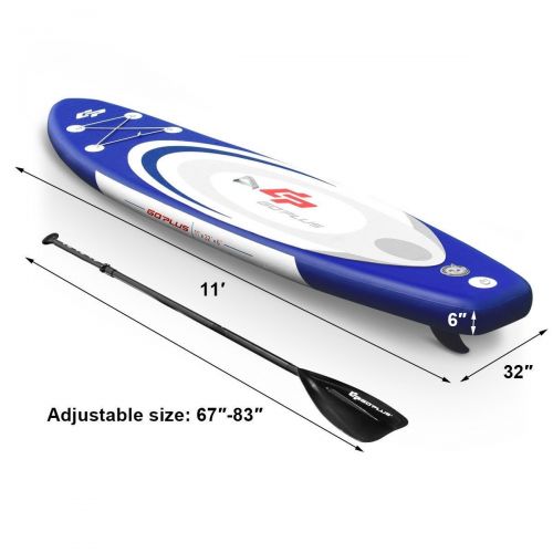  MD Group Paddle Stand Up Board SUP 11 Inflatable Adjustable Surfboard Extendable Paddle with Bag
