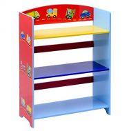 MD Group Bookshelf Kids Bookcase Shelves Furniture 3-Tier Adorable Corner Cars Print Children Bedroom