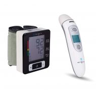 MD Health USA MD Health U60CH Wrist Blood Pressure Monitor & IR100 Automatic Thermometer Care Kit with Clinical Accuracy - Optional USB Charger Included - FDA Approved - Lifetime Warranty