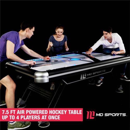  MD Sports Titan 7.5 ft. Air Powered Hockey Table with overhead scorer, BlackSilver