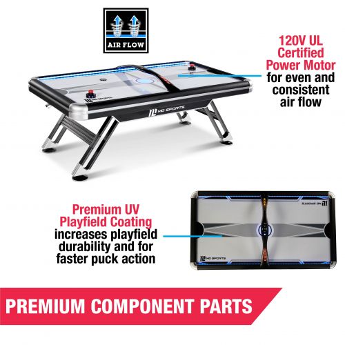  MD Sports Titan 7.5 ft. Air Powered Hockey Table with overhead scorer, BlackSilver