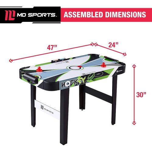  [아마존베스트]MD Sports 48 Air Powered Hockey Table with LED Electronic Scorer, Black/Green, 48 (AH048Y19005)