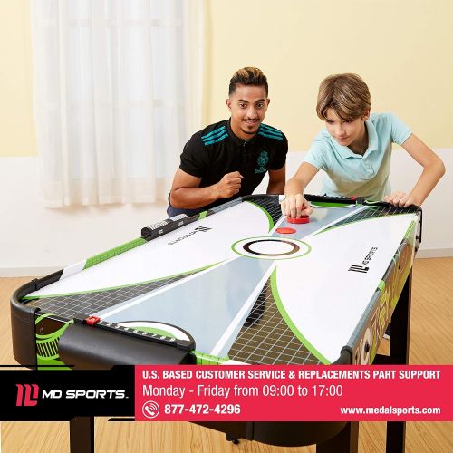  [아마존베스트]MD Sports 48 Air Powered Hockey Table with LED Electronic Scorer, Black/Green, 48 (AH048Y19005)